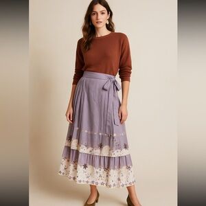 Wrap maxi skirt purple medium